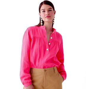 🌺NWT J. Crew 100% Cotton Top Blouse In Soft Gauze | Begonia Pink | XXS 🌺